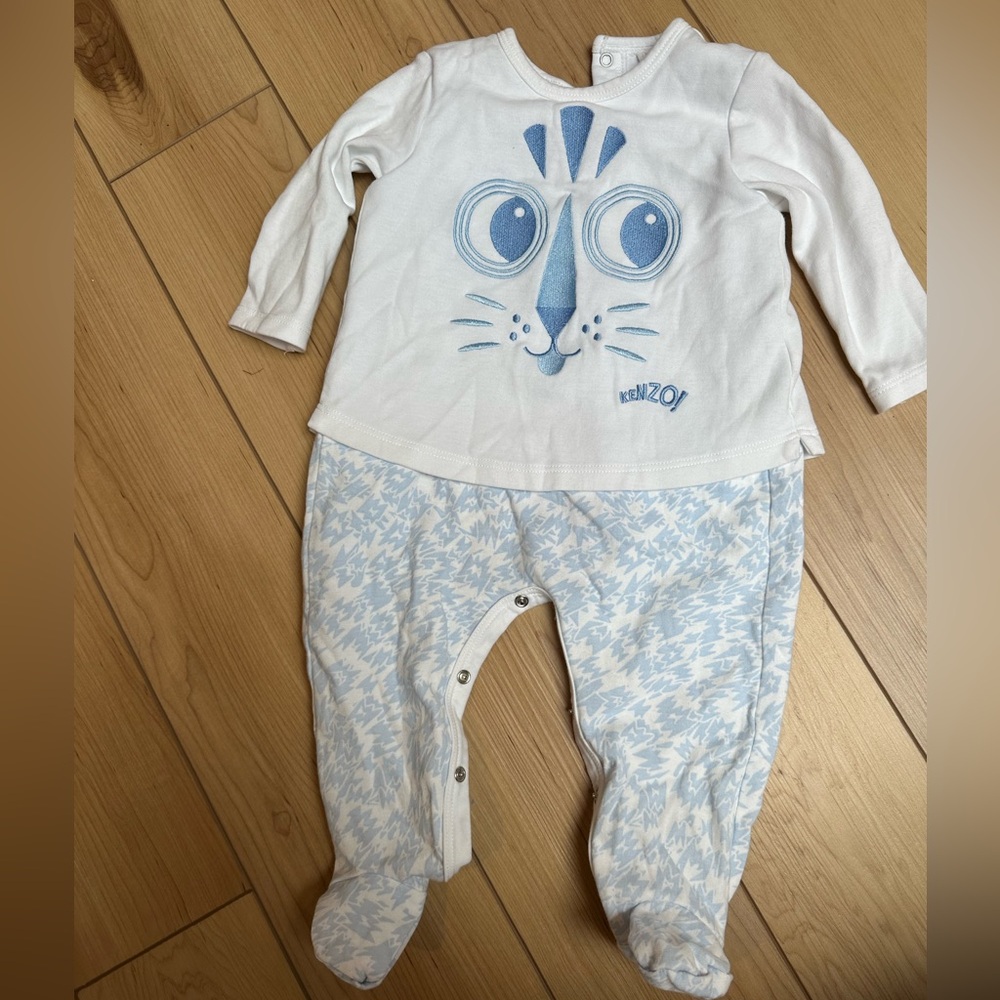 Kenzo Baby Boy Blue and White Tiger Jumper size 9 months